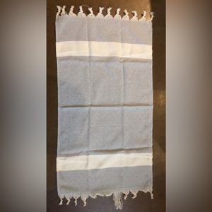 Blue white tablecloth/shawl/funky fabric